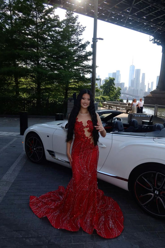 Sexy Red Prom Dress, Charming Prom Dress, Long Mermaid Prom Dress fg7233