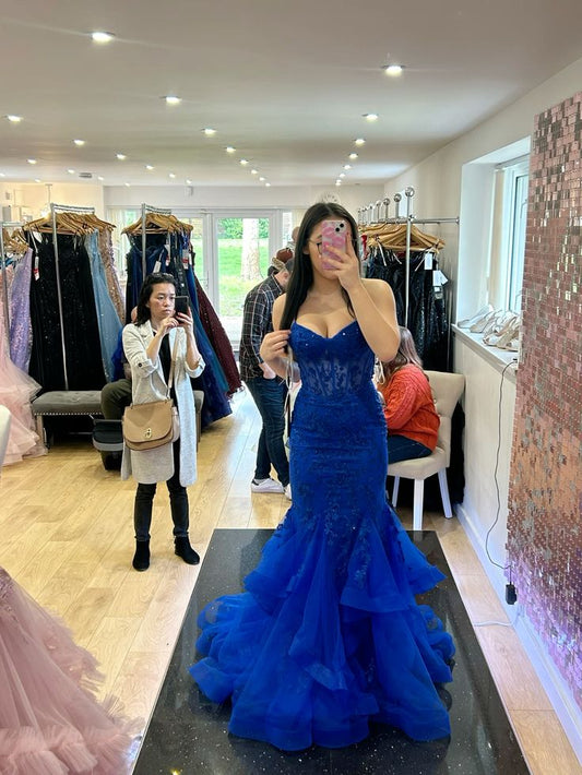 Cute Mermaid Royal Blue Prom Dresses Formal Dresses fg6872