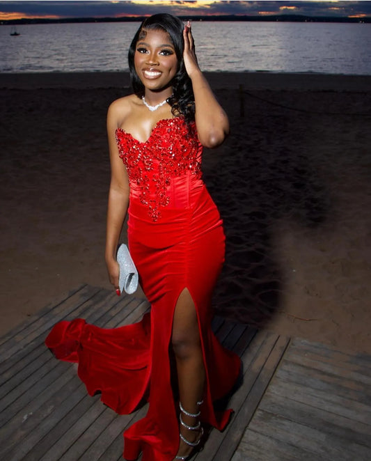 Best Mermaid Prom Dress with Slit Elegant Gowns Evening