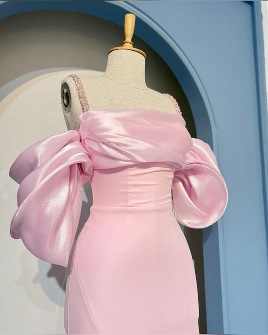 Pink Prom Dress Elegant Fashion Party Dress With Split fg7436