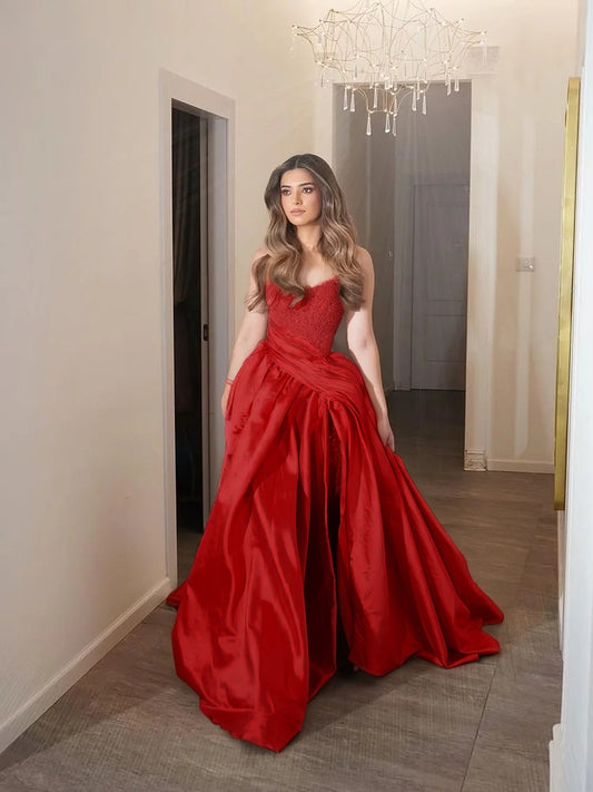 Light Gold Strapless Sleeveless Pleated A Line Prom Dress with Beaded - liymcdress