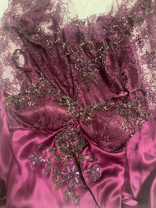 Charming Purple Lace Beaded Party Dresses Sexy Night Formal Prom Dress,LTP4323