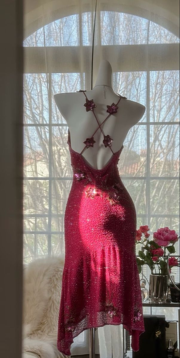 Vintage Burgundy Chiffon Beaded Birthday Dress Spaghetti Straps Backless Party Dress Y8919