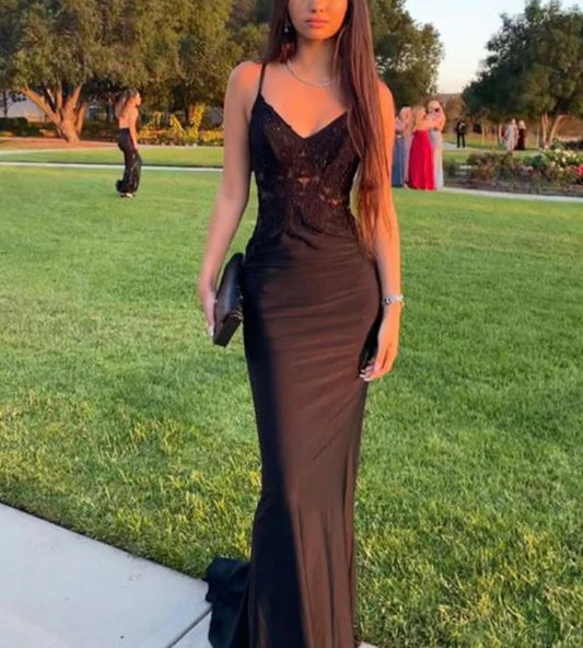 Liymcdress Sheath Lace Long Prom Dress Charming Evening Party Dress Formal Dress