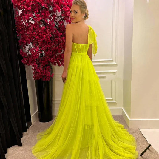 Wholesale Long Prom Dress Sweetheart One Shoulder Charming Evening Party Dress With Slit