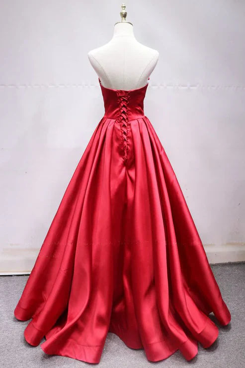 Wholesale Elegant A Line Strapless Satin Bow Formal Prom Dress Party Dress Off Shoulder Evening Dress