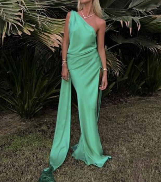 Liymcdress Elegant One Shoulder Long Prom Dress Simple Evening Party Dress Formal Dress