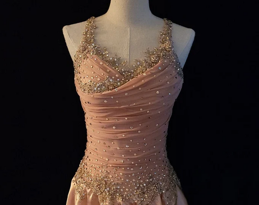 Classy V Neck Pink Satin Beaded Short 20th Birthday Dress Formal Homecoming Dress Y9919