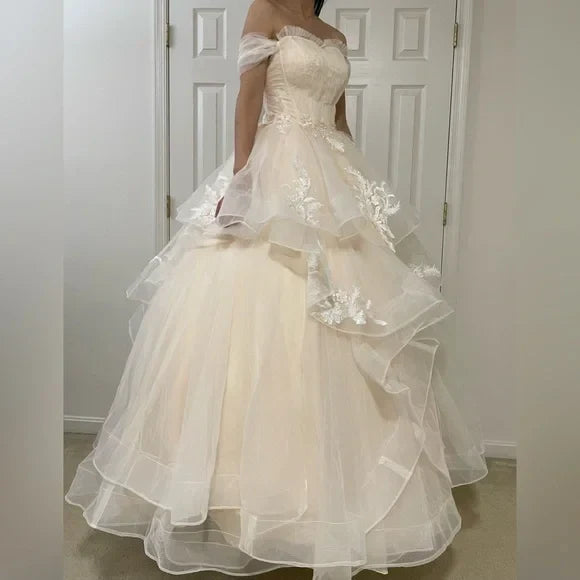 Weitese Dress Prom Dress Stores Lovely Off Shoulder Tulle A-Line Quinceanera Dress Birthday Dress Formal Dresses