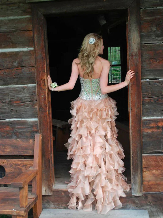 Weitese Formal Women's Dresses Dusty Pink High Low Prom Dresses Evening Dresses Party Dresses Prom Dresses Stores