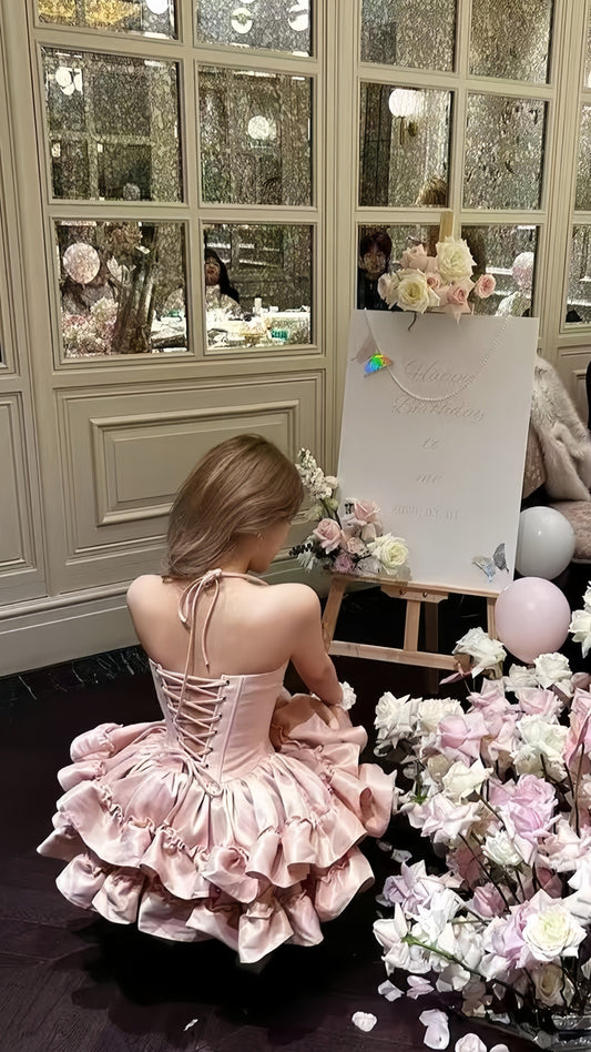 Pink Homecoming Dresses Mini Party Dress Birthday Prom Graduation Dresses,LTP4234