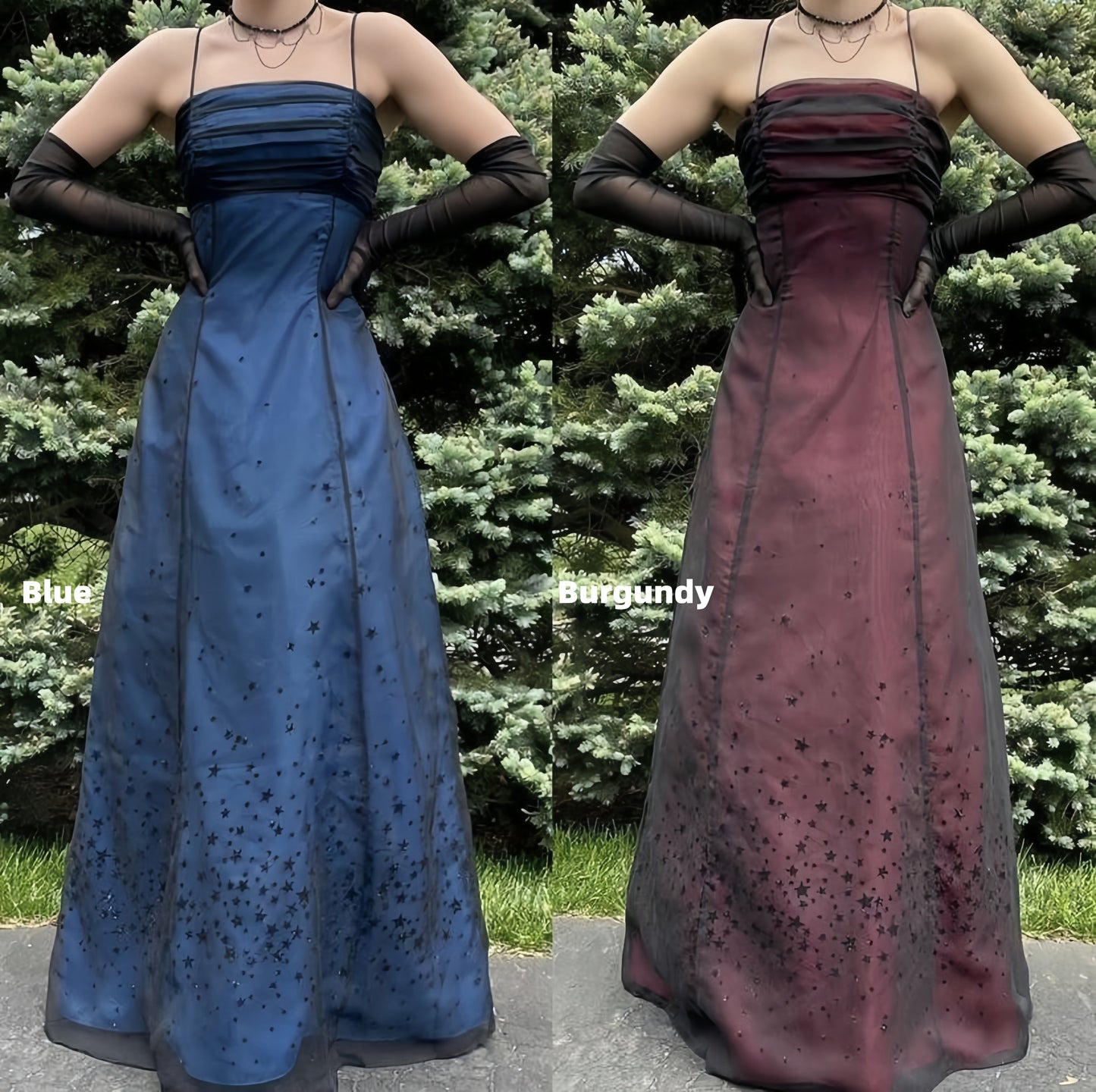 Lace Prom Dress with Spaghetti Straps - Full Length Formal Evening Gown