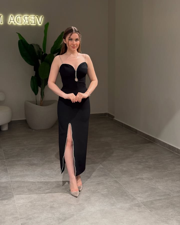 Gorgeous Baby Blue Keyhole Spaghetti Strap Prom Dress A Line with Split - liymcdress