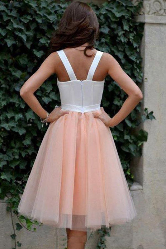 Homecoming Dress Sexy Straps Tulle Short Prom Dress Party Dress PD357