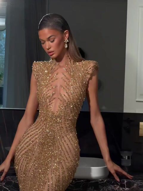 Charming Scoop Neck Sleeveless Beaded Mermaid Prom Dress | Liymcdress