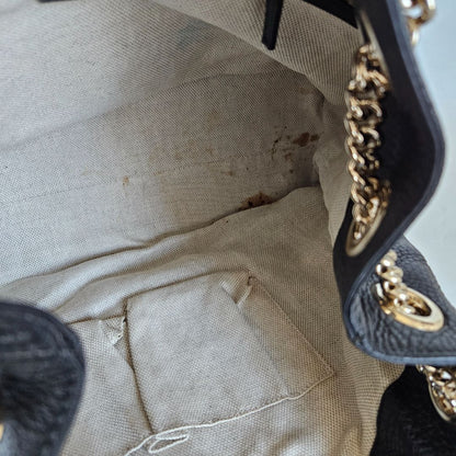 Gucci Black Leather Medium Soho Chain Tote