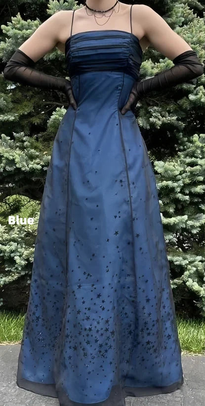 Lace Prom Dress with Spaghetti Straps - Full Length Formal Evening Gown