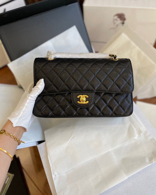 CHANEL CLASSIC FLAP QUILTED BLACK  BAG PURSE