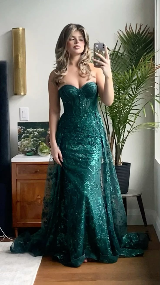 Sweetheart Neck Emerald Green Prom Dress Sexy Mermaid Graduation Dress Evening Dress fg8402