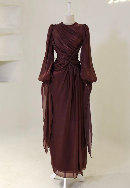 Burgundy Evening Dresses A Line Long Prom Gowns    fg7474