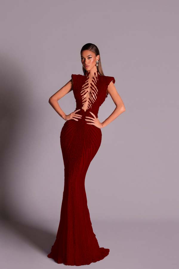 Glitter Light Gold V Neck Mermaid Prom Dress with Beadings - liymcdress