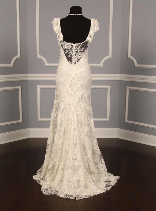 A Line Lace Vintage Wedding Dresses Retro Bride Gown fg8373