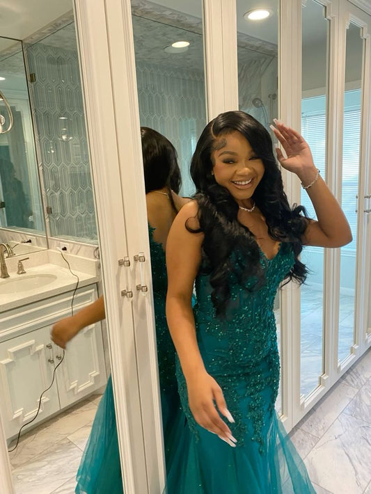 Dark Green Mermaid Prom Dress Formal Evening Dresses Elegant