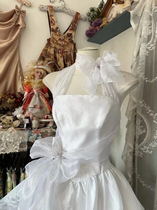 Vintage White Short Homecoming Dress Birthday Dress Y8830