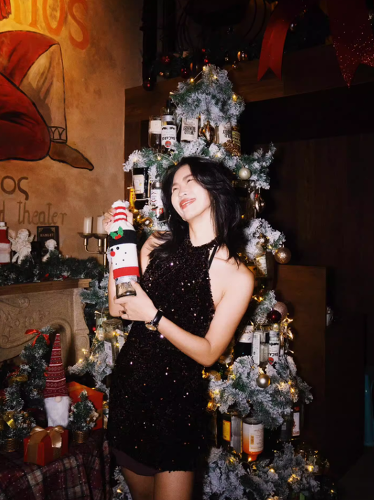 Shiny Black A Line Halter Sequin Short Prom Dress Homecoming Dress SH4374