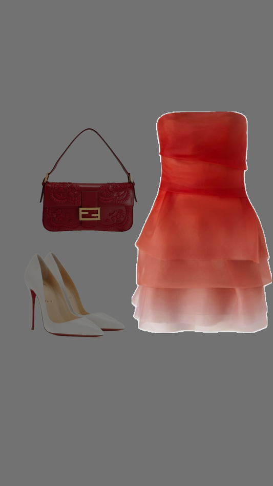 Trendy A line Strapless Ombre Orange Chiffon Mini Short Formal 7th Grade Homecoming Dresses Middle School Short Prom Dress Hoco Outfits DH1349