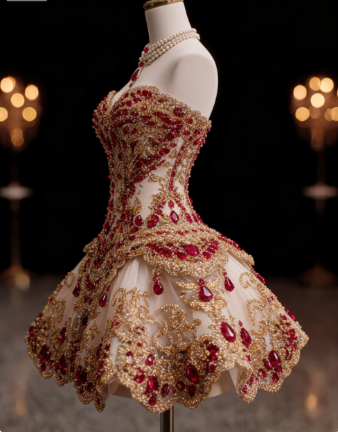 Sexy A-line Short Prom Dresses Tulle Beaded Sweetheart Evening Dresses  ED05992