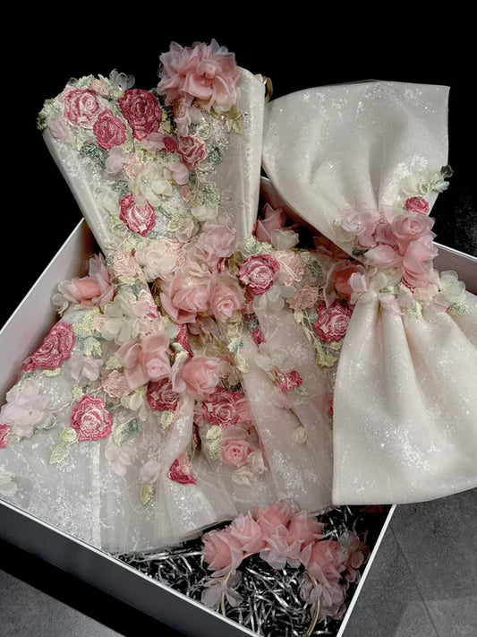 Pink Flower A Line Sweetheart Neck Sequin Tulle Mini Homecoming Dress Cocktail Dress SH3699