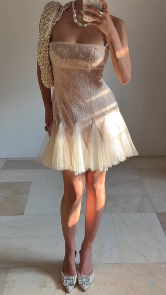 Cute Halter Lace Tulle Homecoming Short Prom Dress Y8502