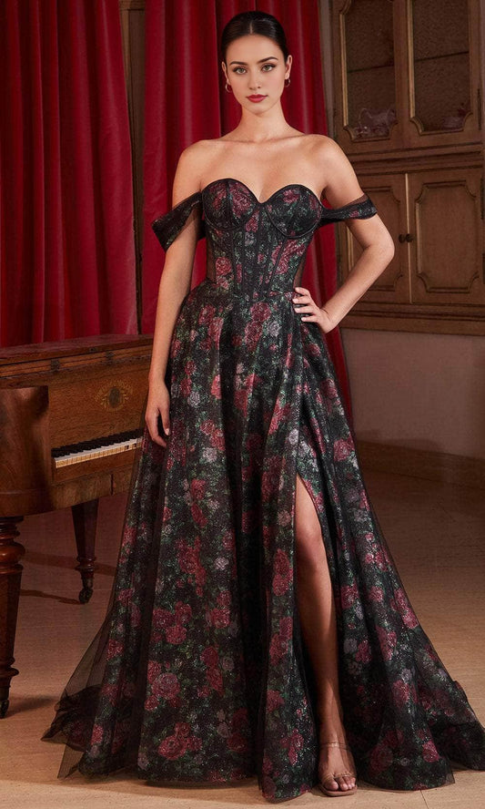 Formal Women's Dresses Black Off-Shoulder Slit Prom Dress Floor Length Sleeveless Prom Dress Prom Dress Shops