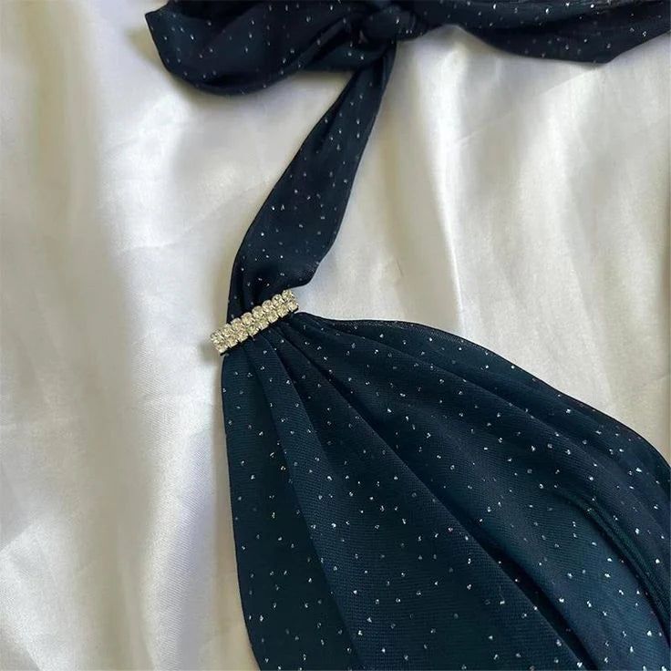 Glitter Halter Chiffon Prom Dress With Side Ruffle, LTP3517