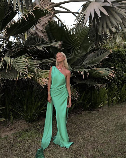 Liymcdress Elegant One Shoulder Long Prom Dress Simple Evening Party Dress Formal Dress