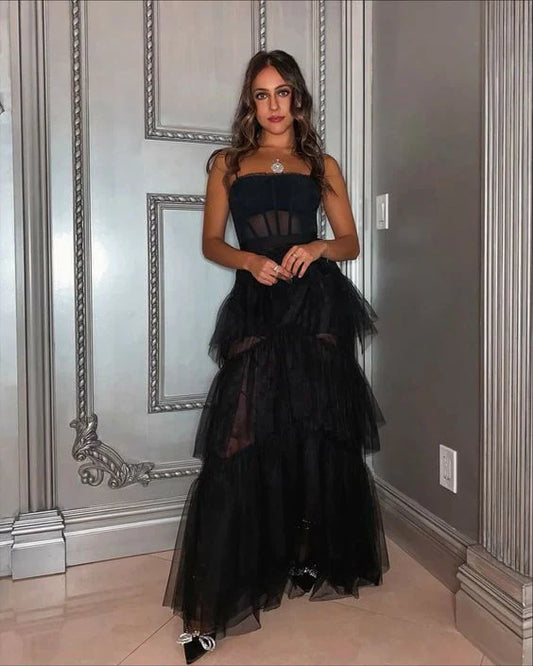 Liymcdress Black Prom Dress Women Sexy Charming Evening Party Dress