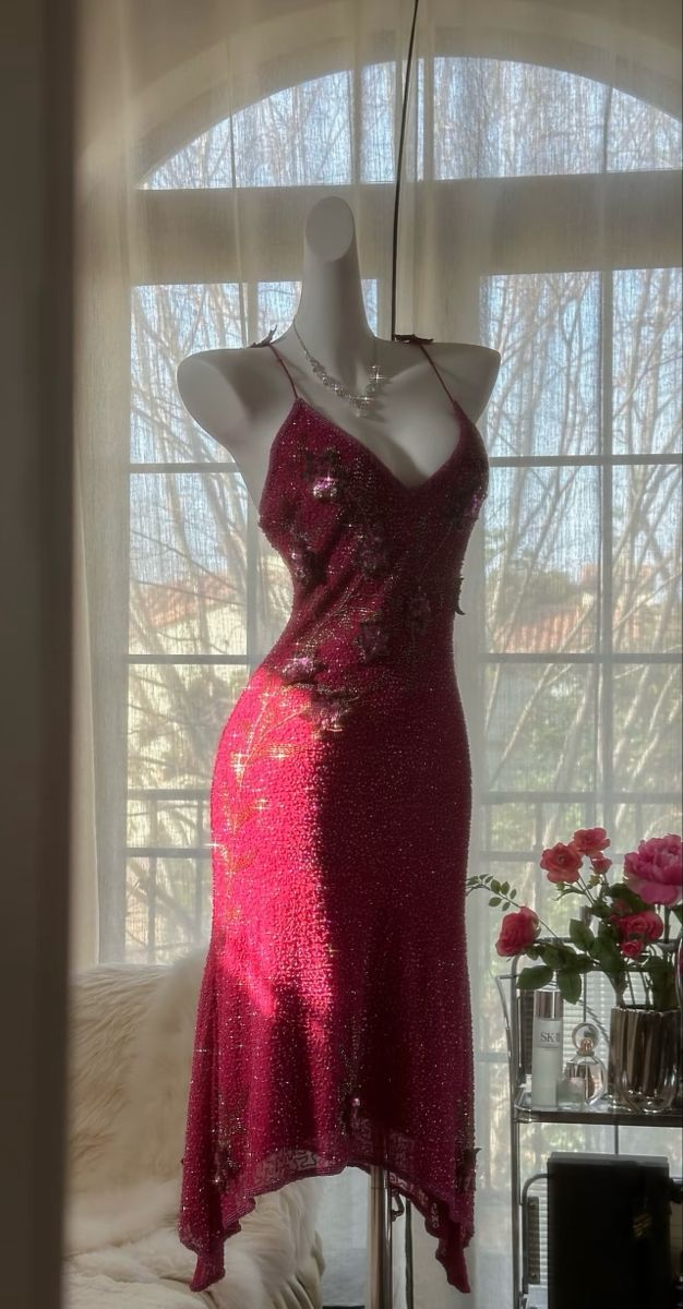 Vintage Burgundy Chiffon Beaded Birthday Dress Spaghetti Straps Backless Party Dress Y8919