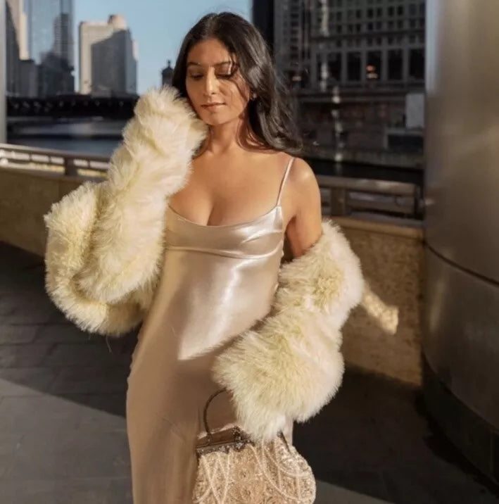 Liymcdress Dress Wholesale Soft Spaghetti Strap Sleeveless Satin Long Prom Dress Simple Formal Party Dress