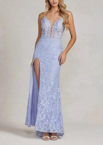 Liymcdress Dress Wholesale Lavender Lace Long Prom Dress Charming Evening Party Dress With Slit