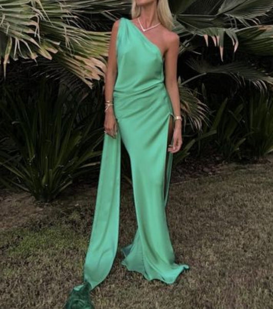 Liymcdress Elegant One Shoulder Long Prom Dress Simple Evening Party Dress Formal Dress