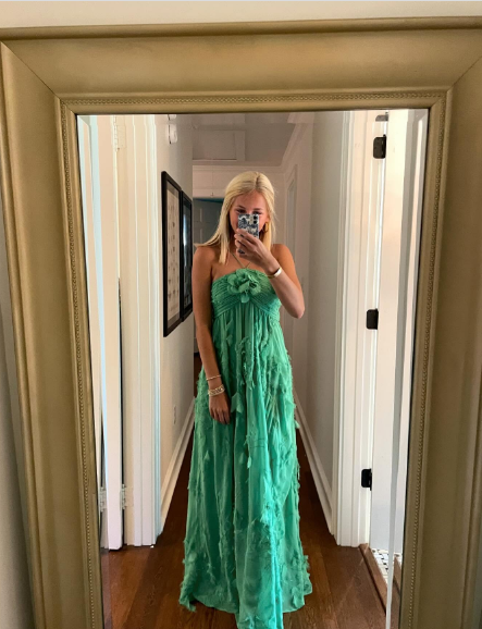 Simple A line Halter Long Green Prom Dress Party Dresses P1596