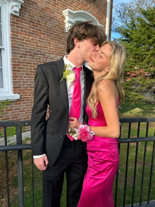 Sexy Mermaid Long Hot Pink Prom Dress 22th Birthday Outfits P2118