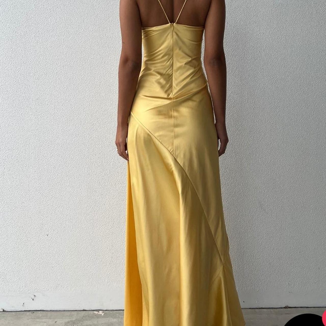 Sexy Mermaid Spaghetti Straps Sleeveless Party Dress Yellow Prom Dresses P2322