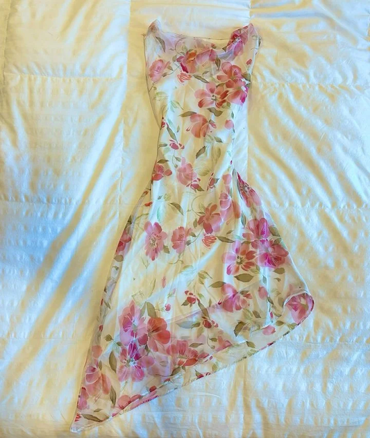 Sweet Printing Floral Short Birthday Dress Homecoming Dress Y9773