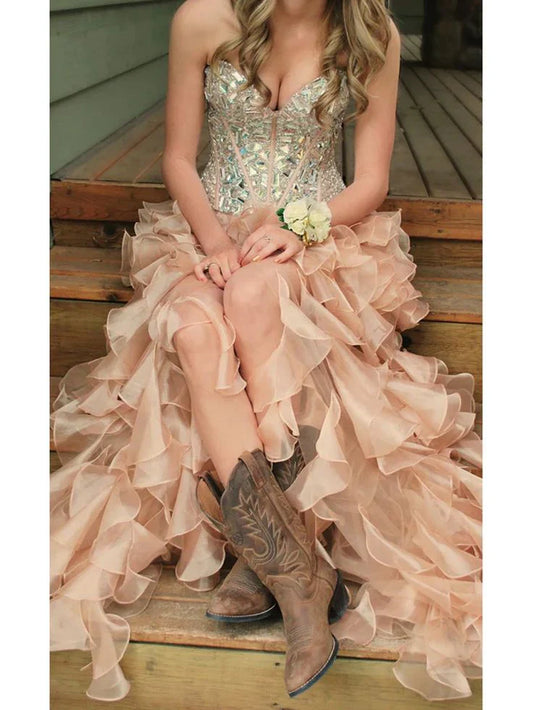 Weitese Formal Women's Dresses Dusty Pink High Low Prom Dresses Evening Dresses Party Dresses Prom Dresses Stores