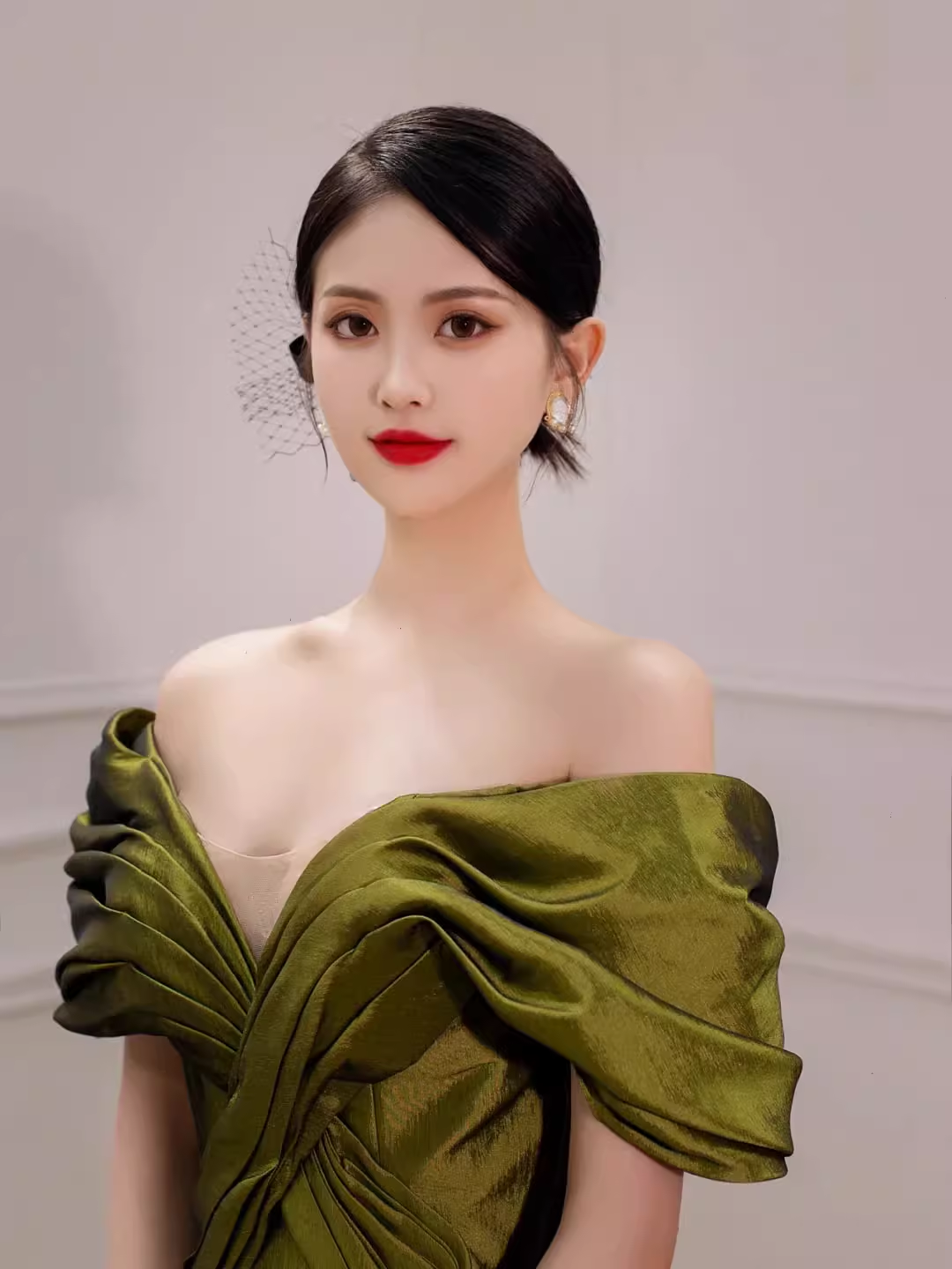 Sexy Mermaid Off The Shoulder Green Prom Dresses Satin Long Prom Gown P518