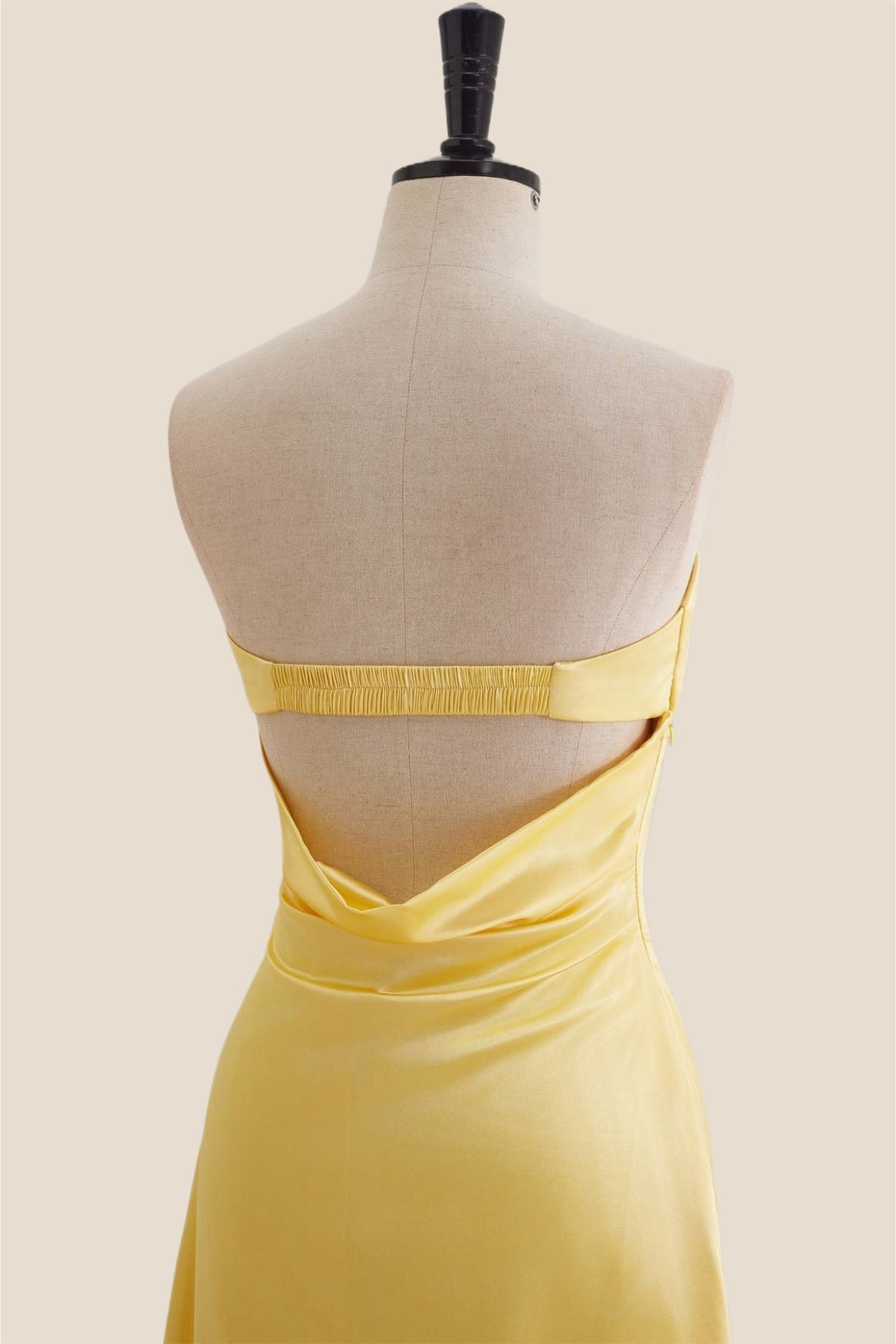 Strapless Yellow A-line Long Party Dress