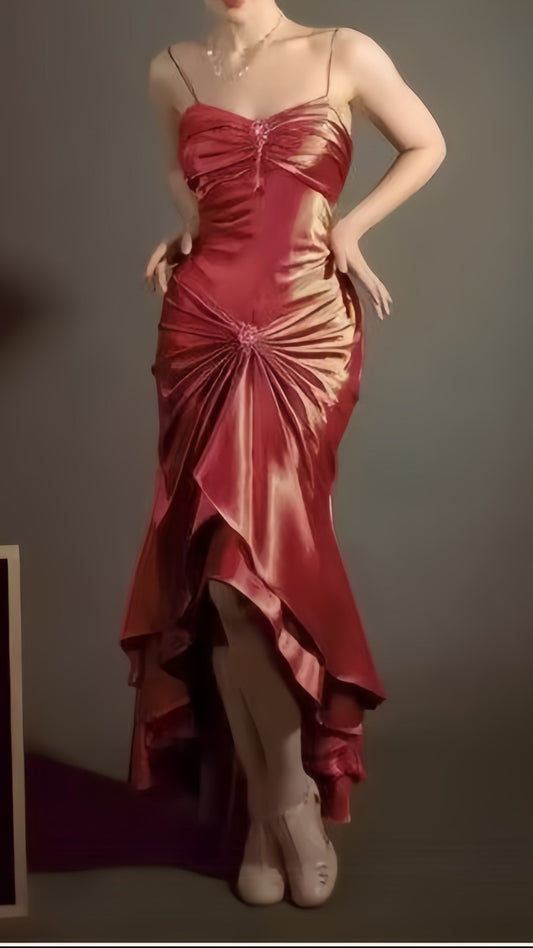 Vintage 90's Party Dance Dresses Classic Rutched Senior Prom Dress,LTP4307