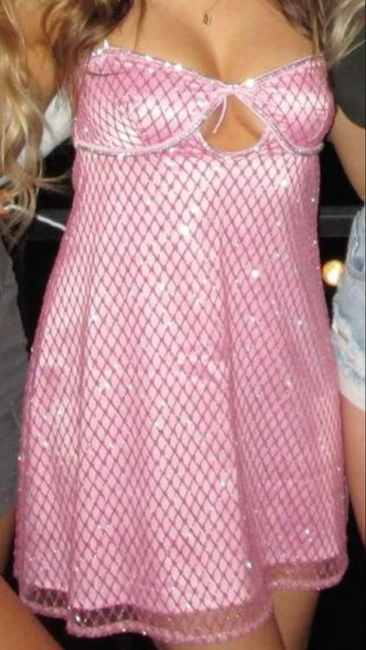 Sparkly Pink Spaghetti Straps Sequin Short Homecoming Dress 21st Birthday Dress Y9812